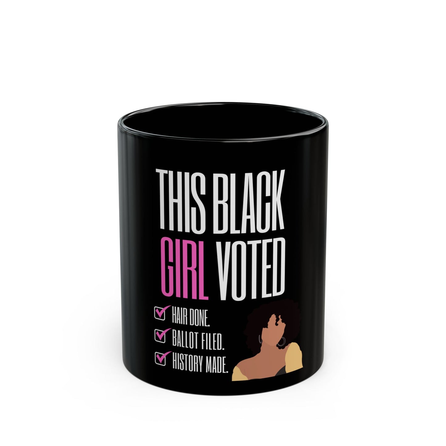 This Black Girl Voted Empowering Mug (Curly Fro)