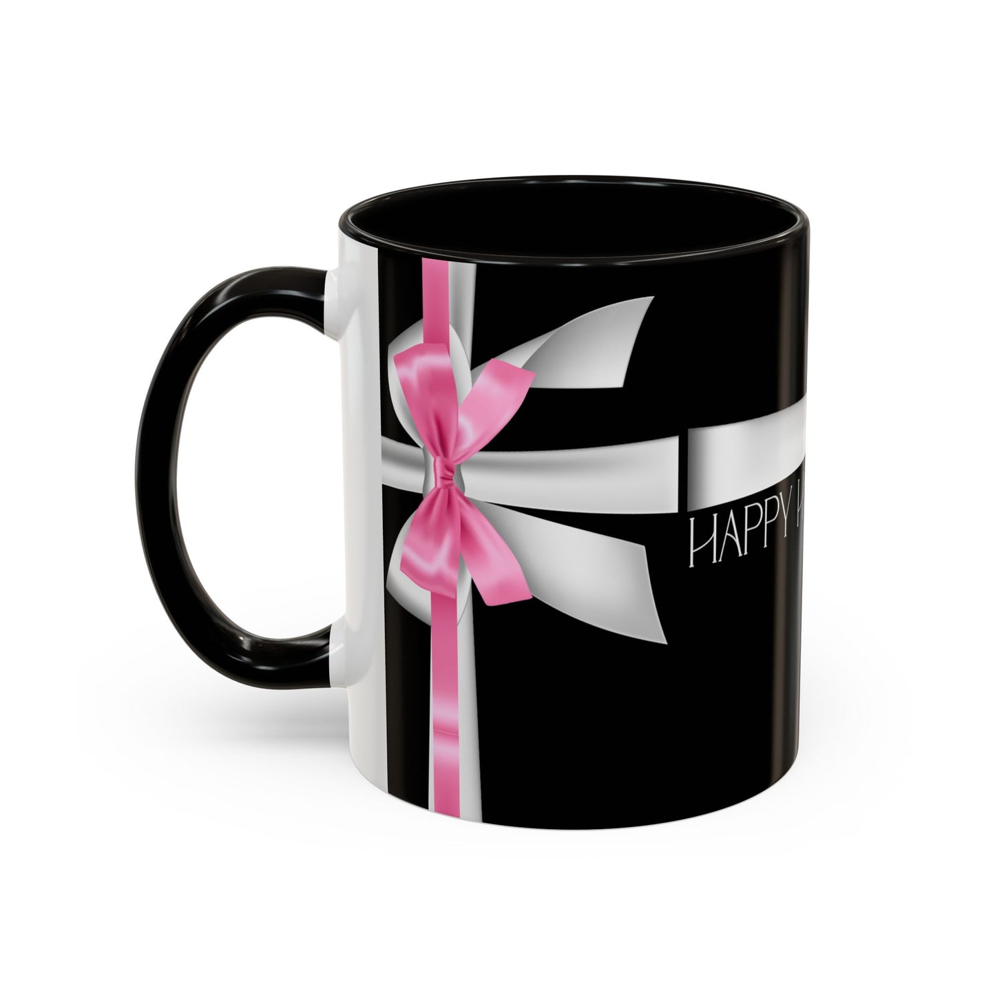 Happy Holidays Bow Mug (Black)
