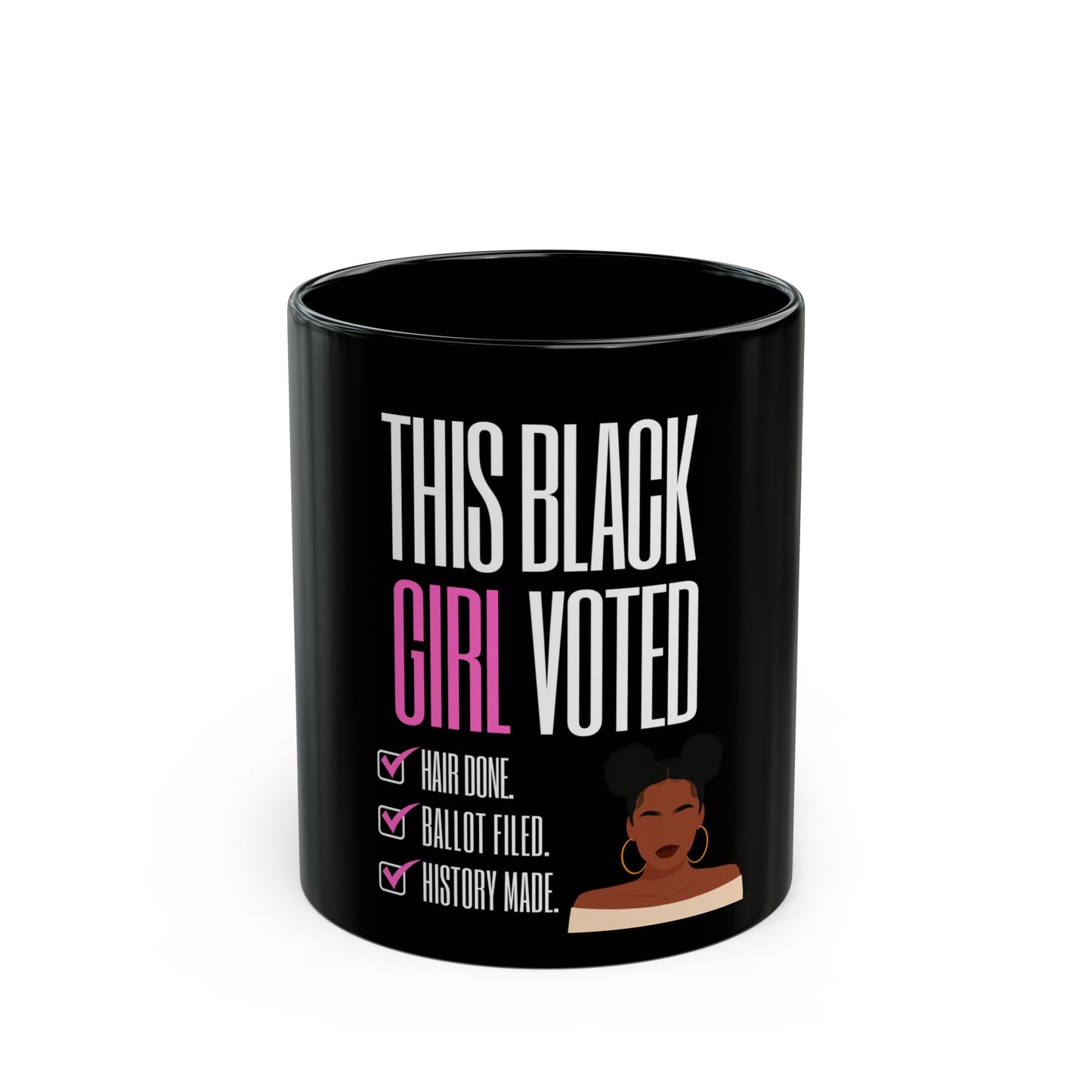 This Black Girl Voted Empowering Mug (Afro Puffs)