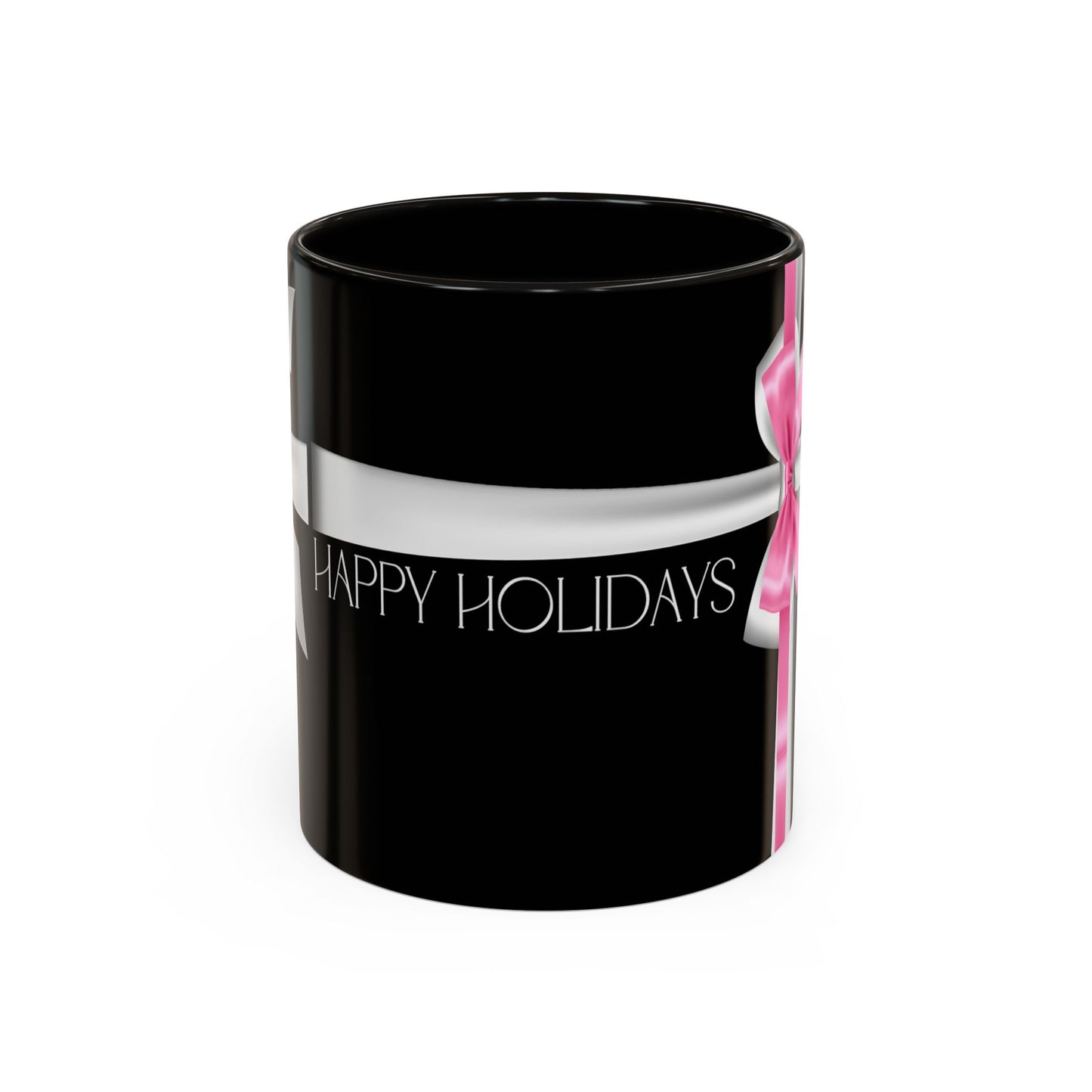 Happy Holidays Bow Mug (Black)
