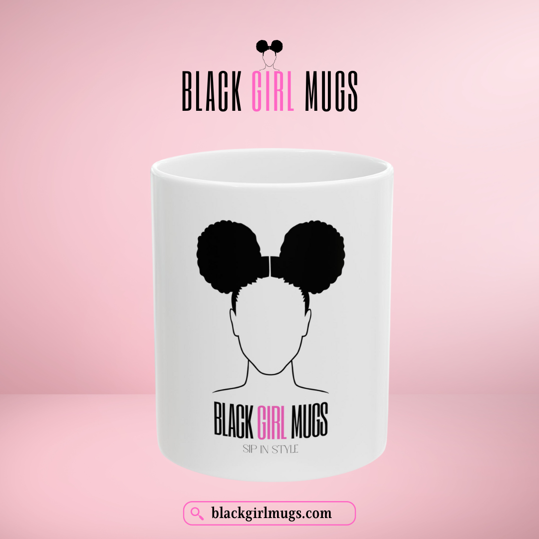 Signature Black Girl Mug (White)